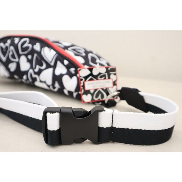 Brighton Black/White Hearts Endless Love Nylon Crossbody Fanny Pack Belt Bag - Picture 11 of 16